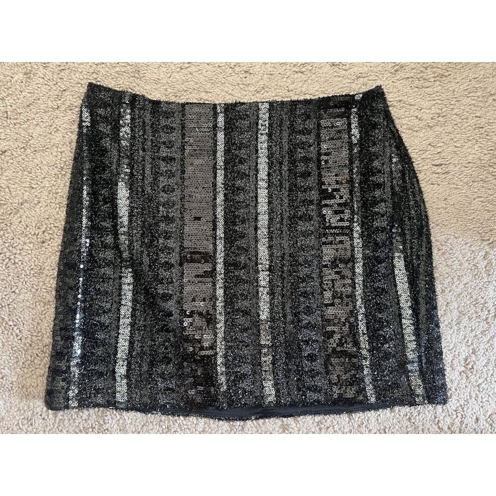 Express Sequin Lined Mini Skirt Zipper Closure - Size 6